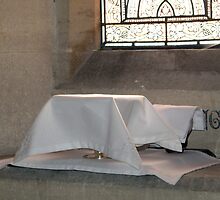 Communion linen on a window sill at Woolland Church by naturalimages