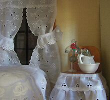 I live in a dollhouse with lace for curtains. . . by Rachel Sonnenschein