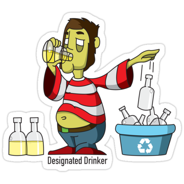 "Designated Drinker" Stickers by Giannis Vassilopoulos Redbubble