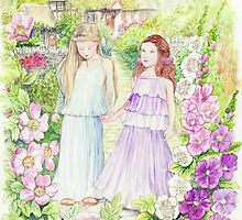 Girls in the Garden by morgansartworld