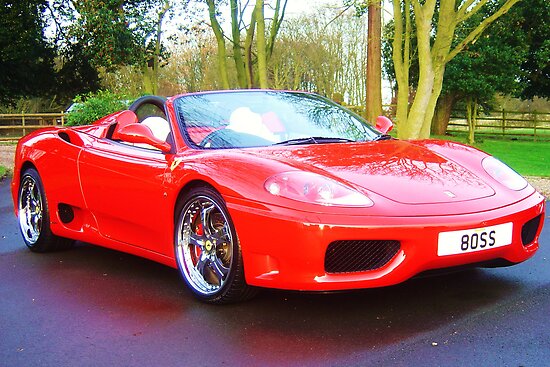 ferrari 360 spider rosso red with boss numberplate by 8oss
