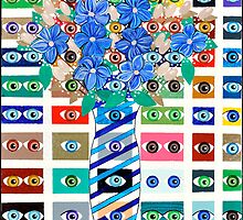 STARING EYES WITH FLOWERS by JaneAParis