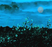 SUNFLOWERS IN MOONLIGHT by Paul Quixote Alleyne