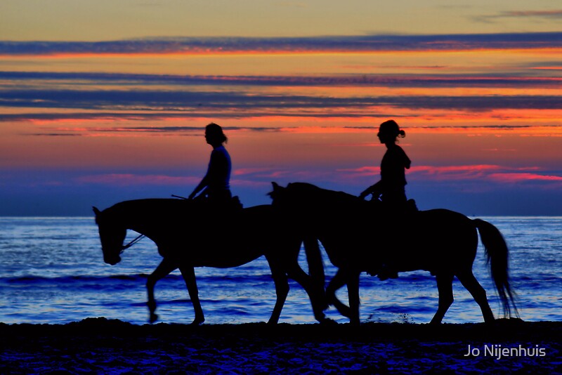 "Sunset Horse Riding" by Jo Nijenhuis Redbubble
