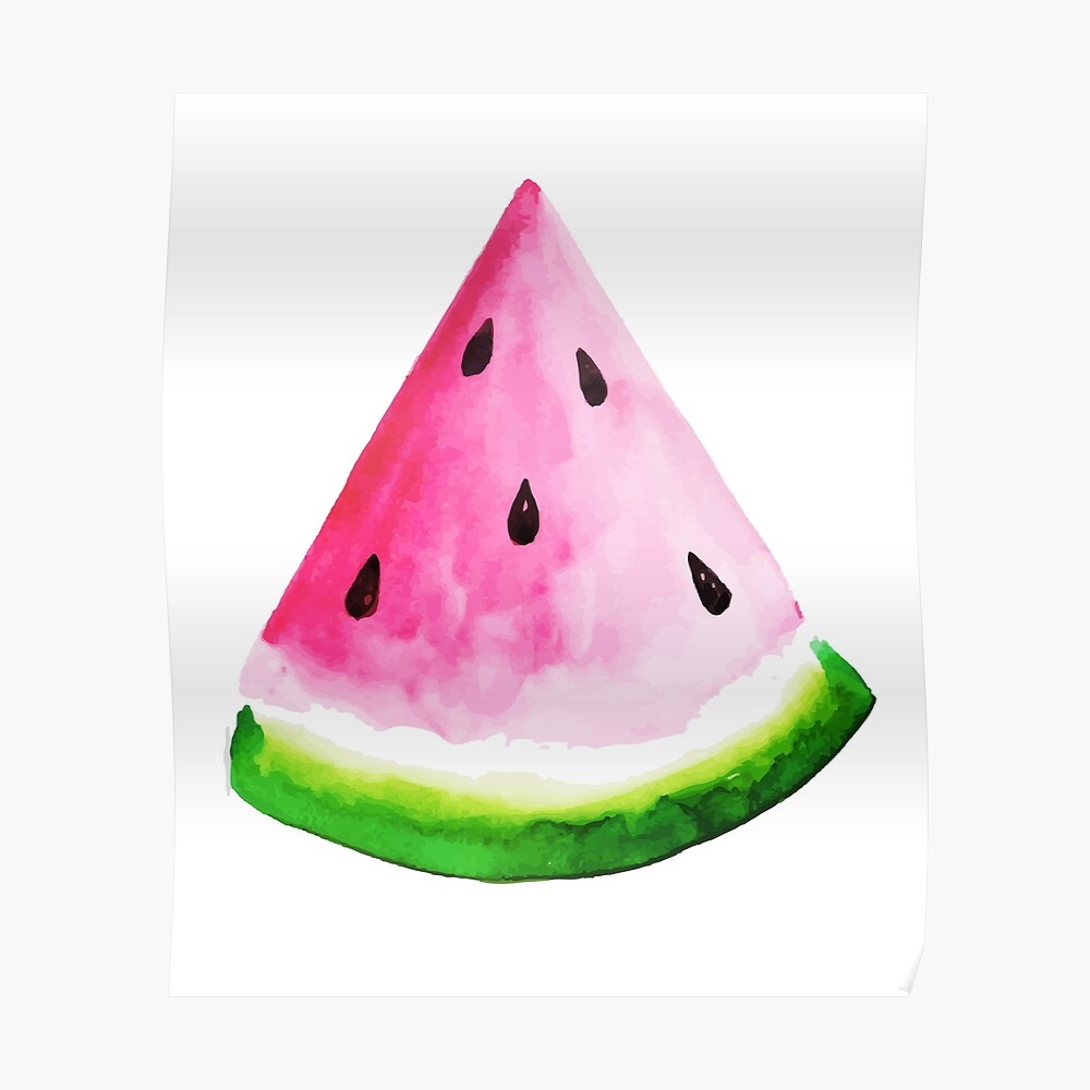 Watercolor Watermelon Poster By Heartlocked Redbubble