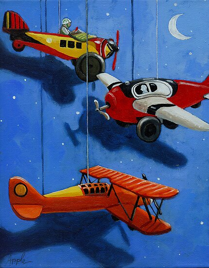 Vintage Airplane Painting
