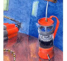 Coffee pot 2darts, by Ian Farnbach