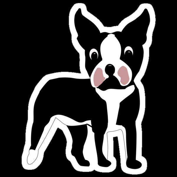 "Boston Terrier Cartoon Dog" Stickers by dogplay | Redbubble