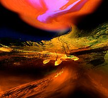 orange swamp..... abstract landscape by banrai