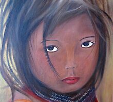 ... Girl from the Amazonas, Oil Painting by <b>Esperanza Gallego</b> ... - flat,220x200,075,t