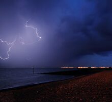 Lightening Over Hythe Bay by Mat Mackenzie