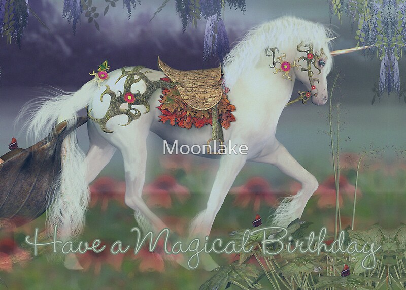 Unicorn Birthday Card Magical Birthday" Greeting Cards & Postcards b...