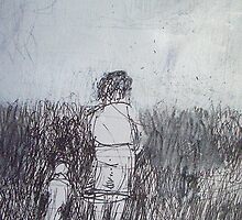 Searching, tall, grass, mother, child, 2Darts, by Ian Farnbach