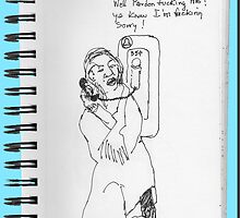 NYC-So I'm sorry; I'm sorry... at a street phone in the Village! by James Lewis Hamilton