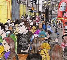 Crowded Oxford Street by Kyleacharisse