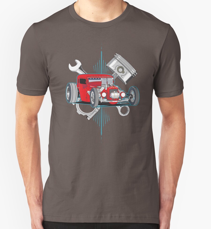 hot rod garage tshirts