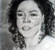 oprah winfrey charcoal sketch by jikpe