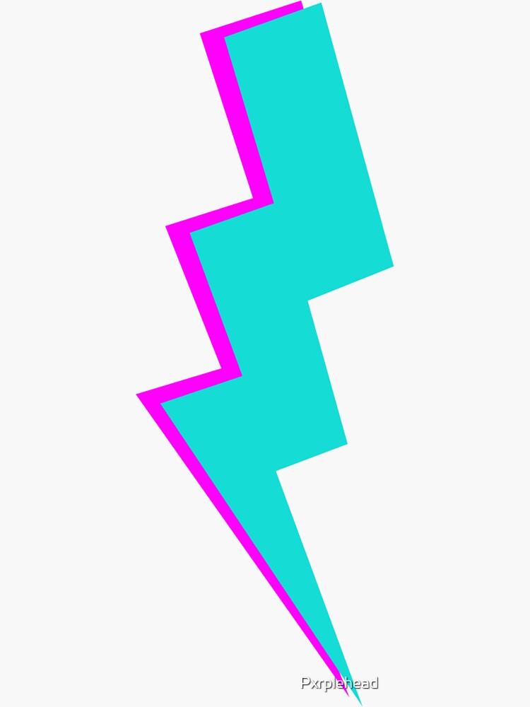 Pink And Blue Lightning Bolt Stickers By Pxrplehead Redbubble