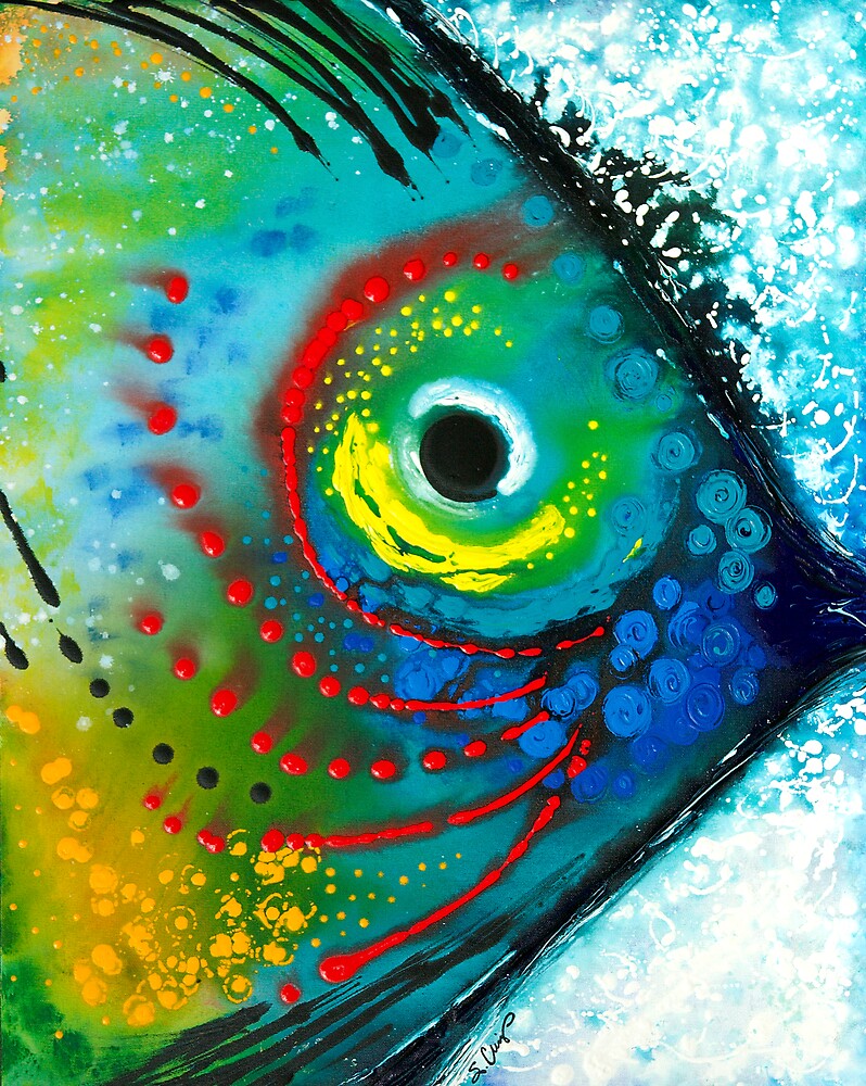 "Tropical Fish Colorful Ocean Large Art Print Beach Art