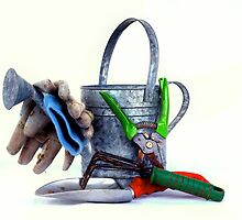 Garden tools high key by Jeffrey Sinnock