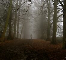 Lone rider in Avenue by Christian Guthier