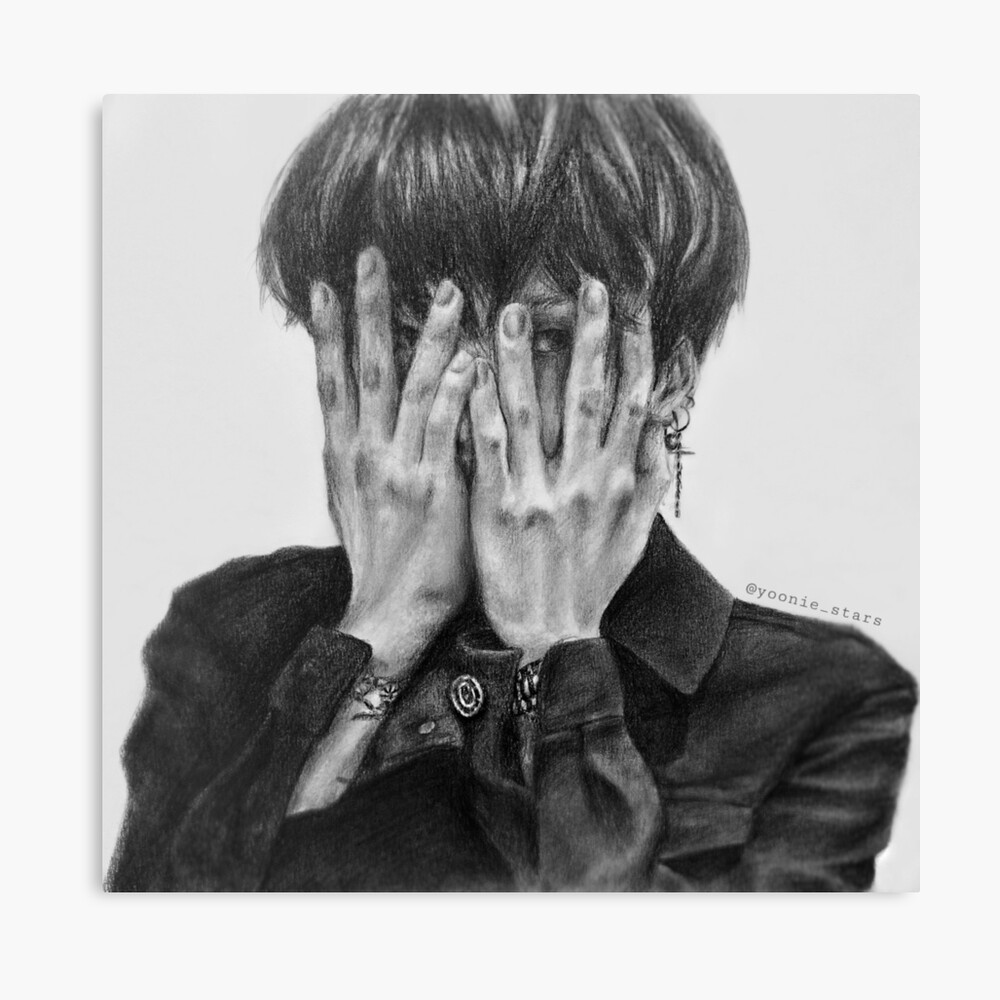 BTS SUGA Min Yoongi Portrait Canvas Print By Biscuitsandboba