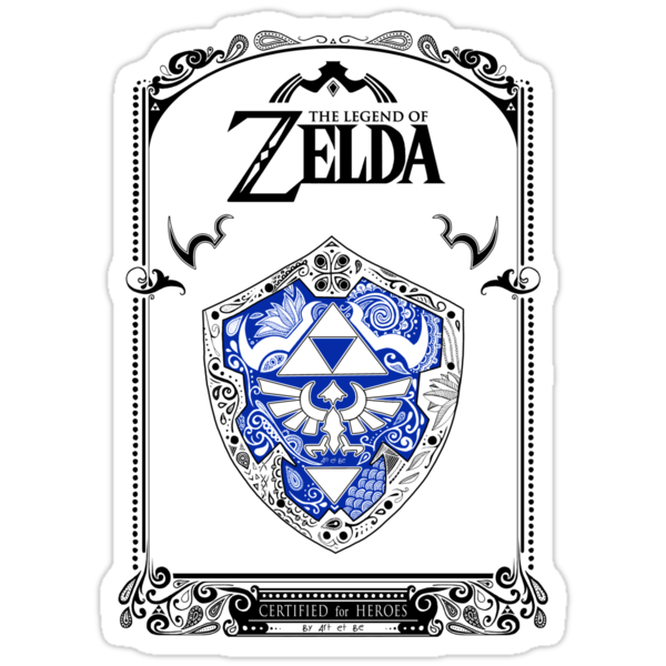 Zelda Legend Link Shield Doodle Stickers By Artetbe Redbubble