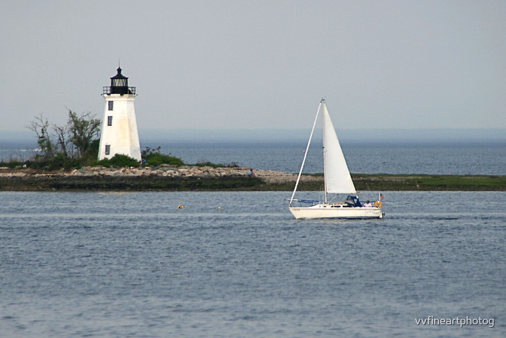 sailboat and lighthouse by vvfineartphotog  redbubble