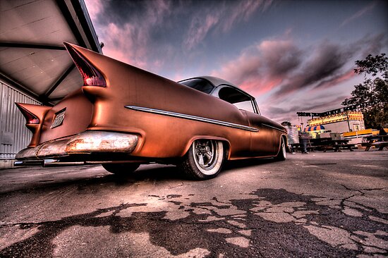 Old Chevy Belair outside car show HDR by calgecko