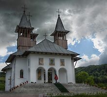 Orthodoxy Church in mountains, Romania, Targoviste region by Antanas