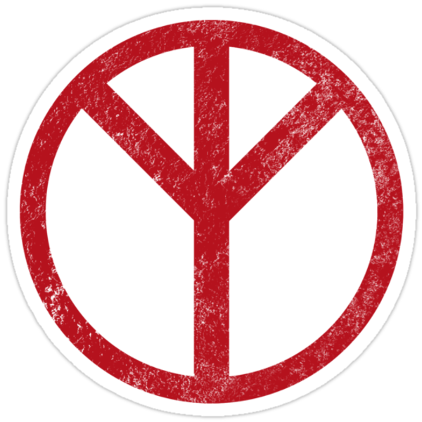 Premonition Reverse Peace Sign Distressed Stickers By Averyoddjew premonition-reverse-peace-sign-distressed-stickers-by-averyoddjew