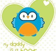 OWL SERIES :: heart - daddy is a hoot 3 by Kat Massard