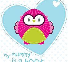 OWL SERIES :: heart - mummy is a hoot 4 by Kat Massard