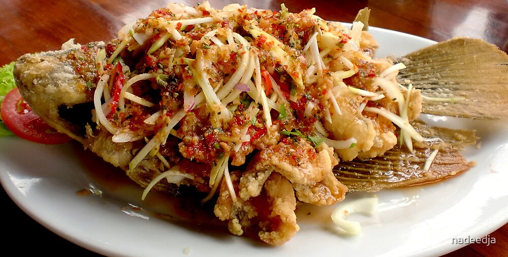 "Fried Fish with Tamarind Sauce" by nadeedja Redbubble