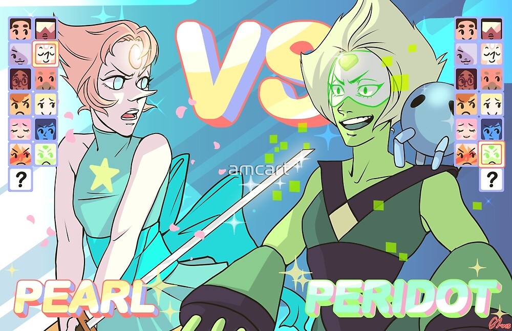 "Pearl VS Peridot" by amcart Redbubble
