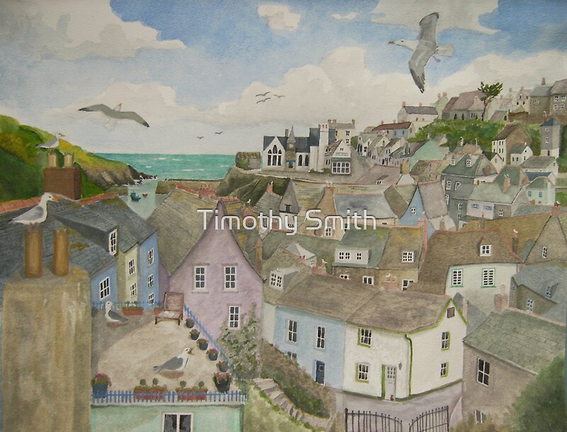""A Crow's Nest View of Port Isaac, Cornwall"" by Timothy Smith Redbubble