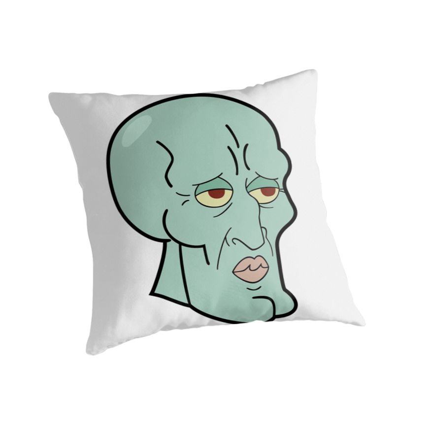 Handsome Squidward Large Throw Pillows By Vouch Redbubble 5152