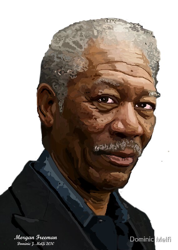 Morgan Freeman by <b>Dominic Melfi</b> - flat,800x800,070,f