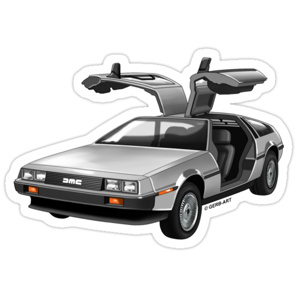 Legendary DeLorean sportscar 80ies symbol by GerbArt