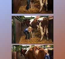The girl and the cow - triptych 1 by steppeland