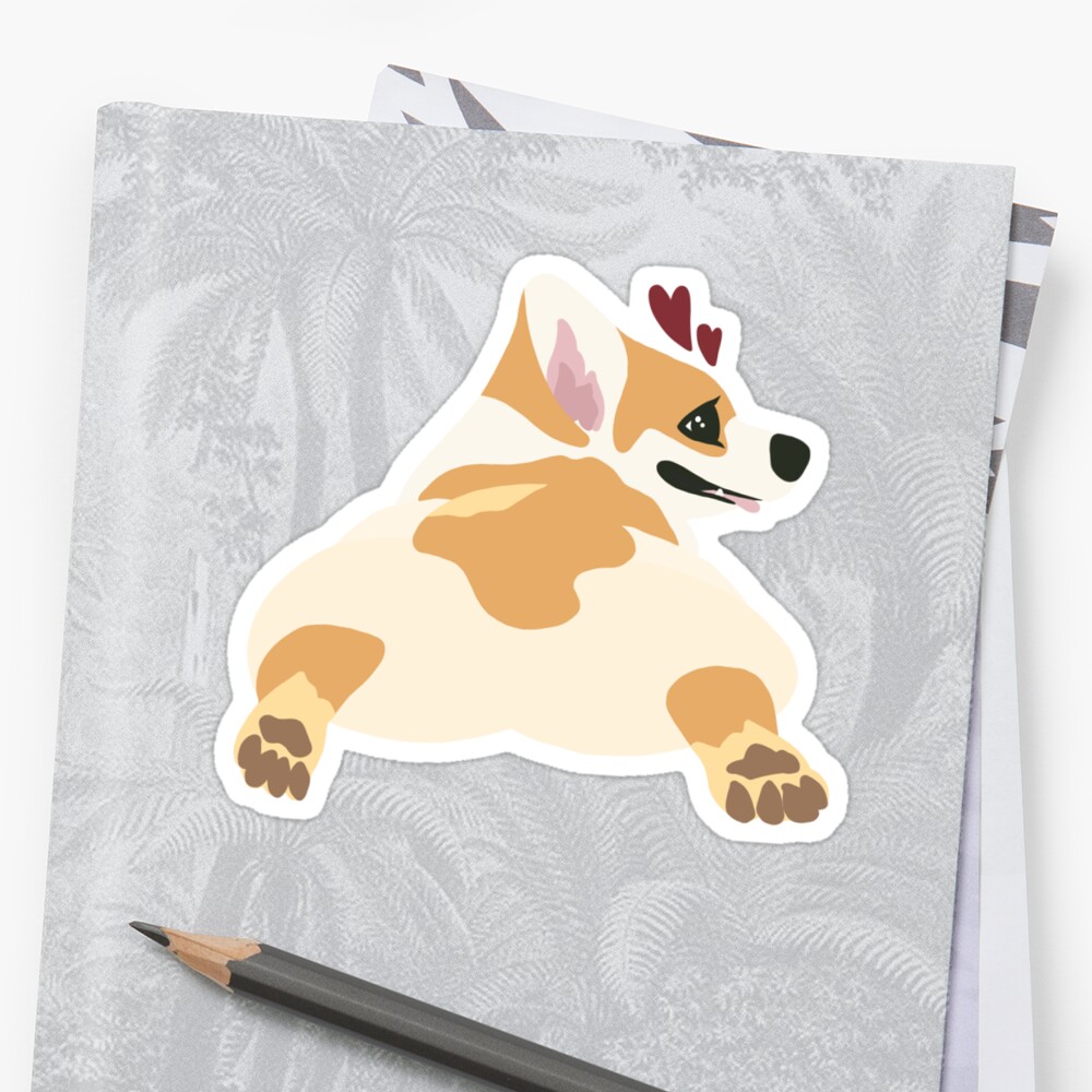 Corgi Butt Sticker By Scoutdandelion Redbubble