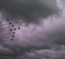 The Red Arrows take their positions, Leuchars Air Show, Scotland by KerryElaine