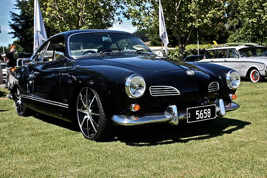 Black Karmann Ghia at the Hot Rod Party held on Uraidla Oval in the Adelaide