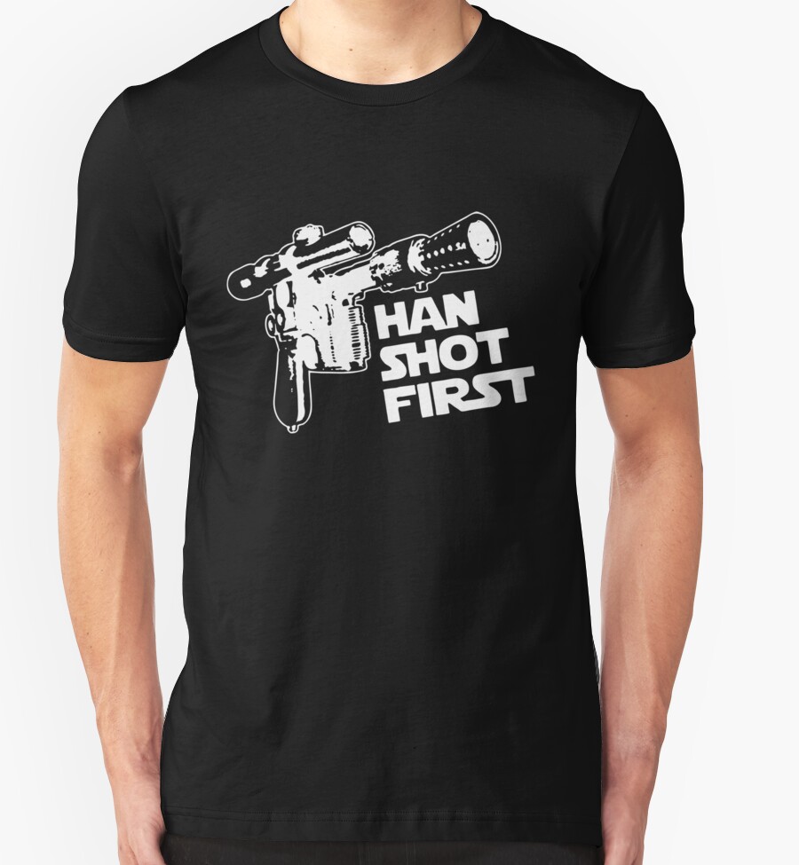 han solo shot first t shirt