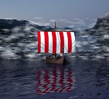 Ancestors on The Dark Fjord by Sazzart