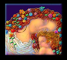 'Mother and Child' in the style of Gustave Klimt by luvapples downunder/ Norval Arbogast