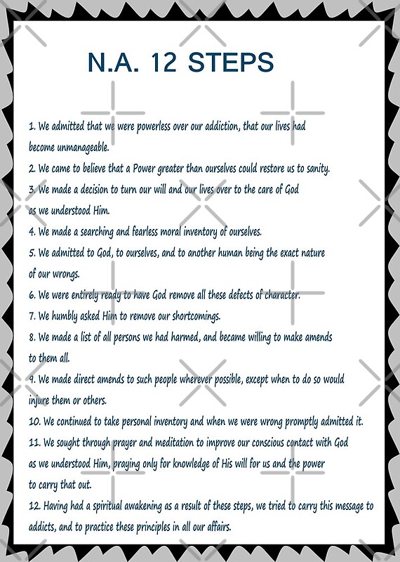  Narcotics Anonymous 12 Step Poster By Delights Redbubble