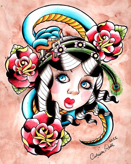 Gypsy Snake Tattoo Flash by MissCarissaRose Gypsy Snake Tattoo Flash by MissCarissaRose