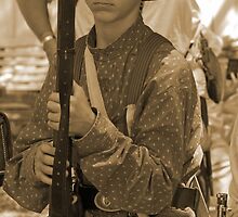 Ready to fight in sepia by Larry Grayam