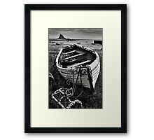 Old boat and lobster pots - Lindisfarne Framed Print